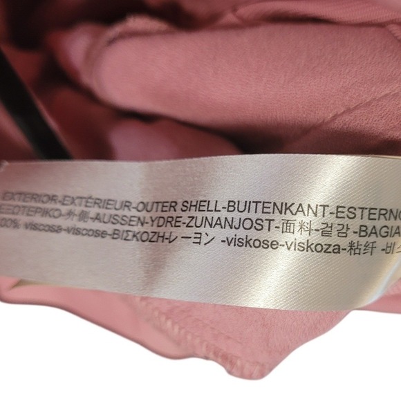 Massimo Dutti Pink Jumpsuit 6 NWT Viscose Twill Wide Leg Sculptural Tie Back - Picture 7 of 9